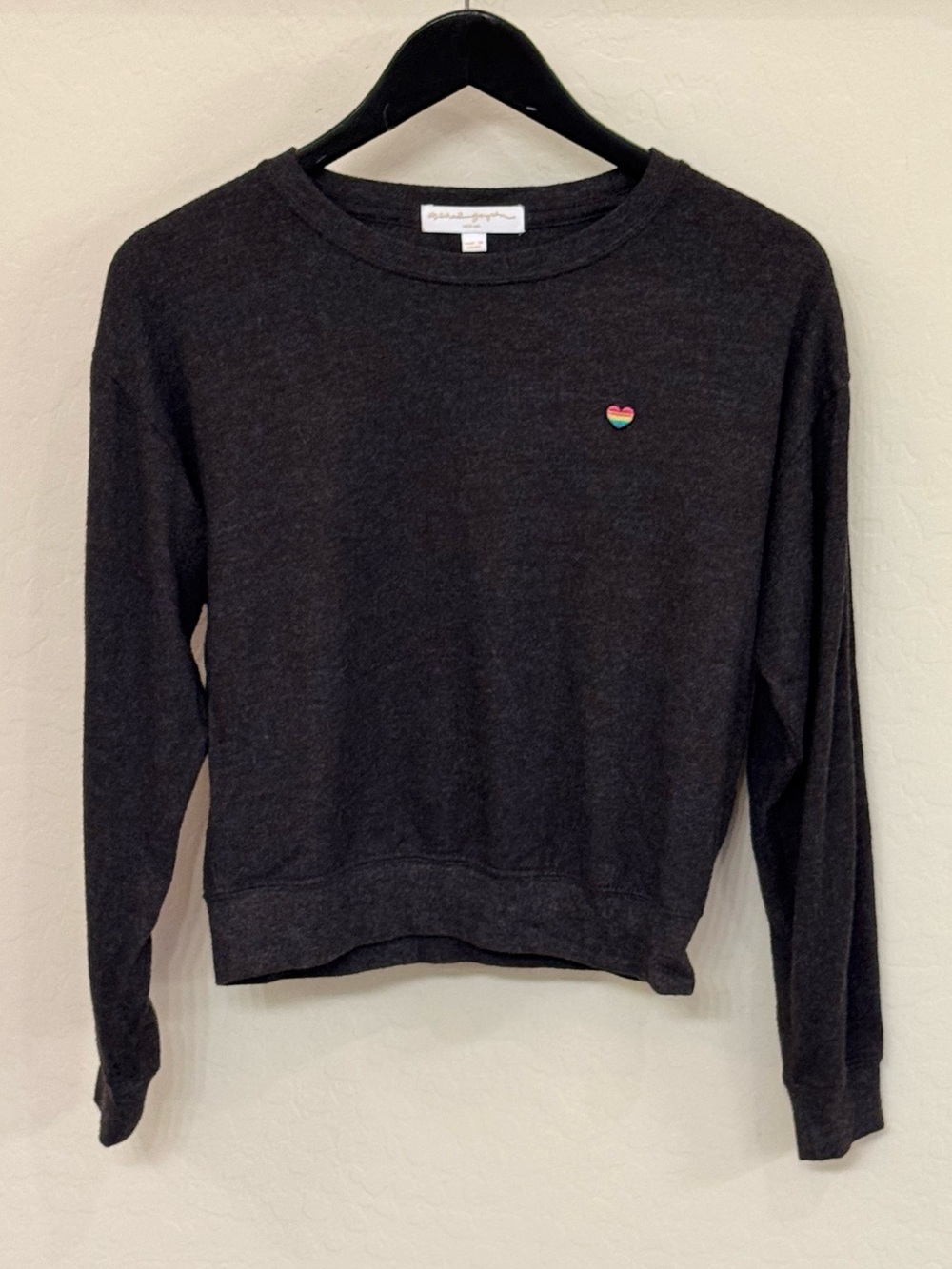 Spiritual Gangster Amour Savasana Pullover Sweatshirt Charcoal Gray Medium